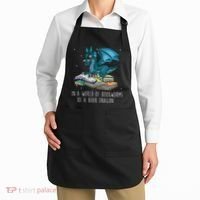 In A World Full Of Bookworms Be A Book Dragon Apron thumb 2