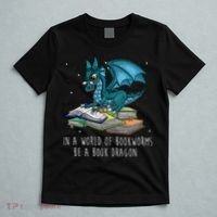 In A World Full Of Bookworms Be A Book Dragon T-Shirt thumb 5