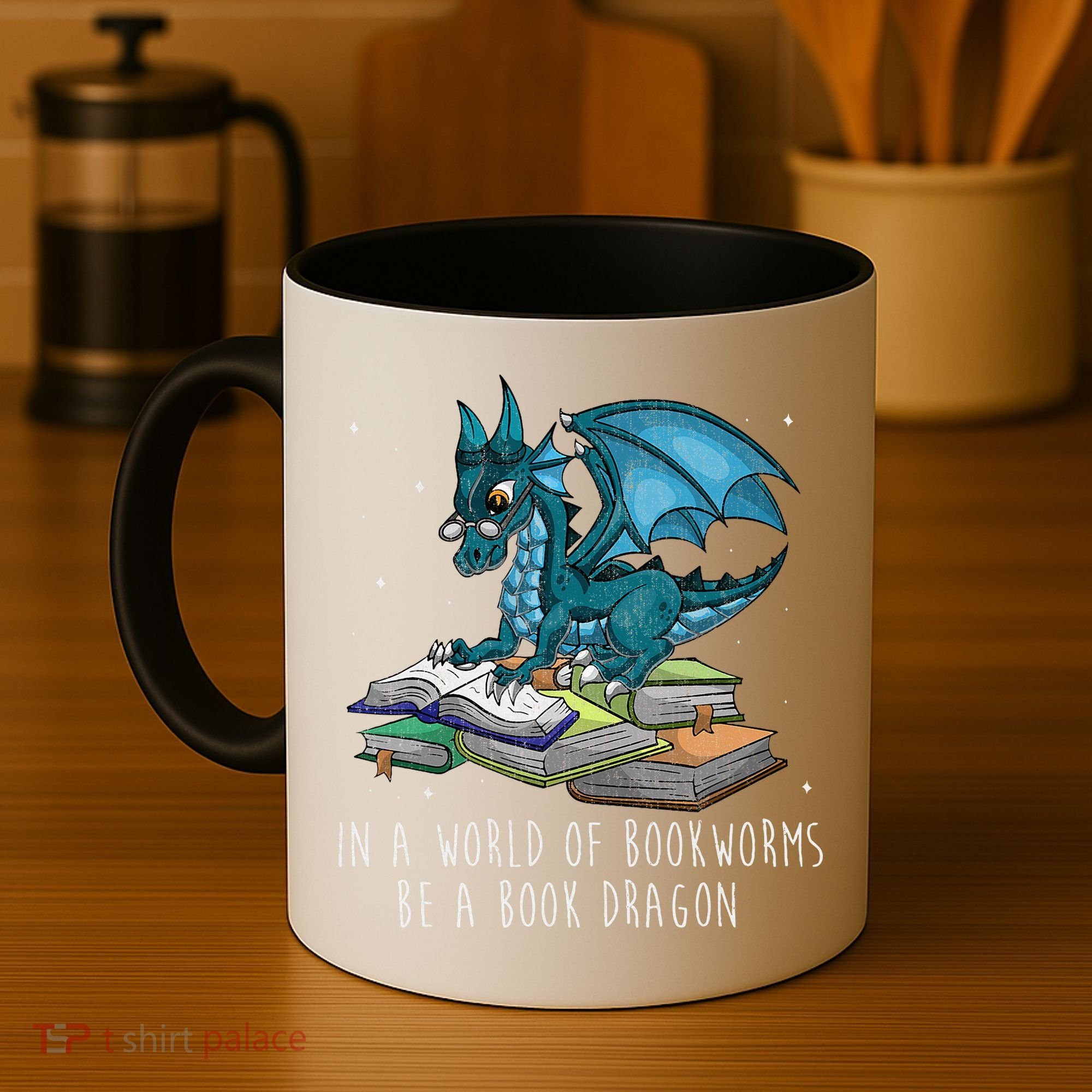 In A World Full Of Bookworms Be A Book Dragon Coffee Mug