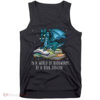 In A World Full Of Bookworms Be A Book Dragon Tank Top thumb 0