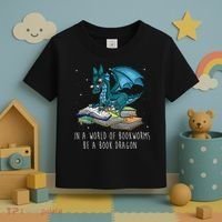 In A World Full Of Bookworms Be A Book Dragon Toddler T-Shirt thumb 3