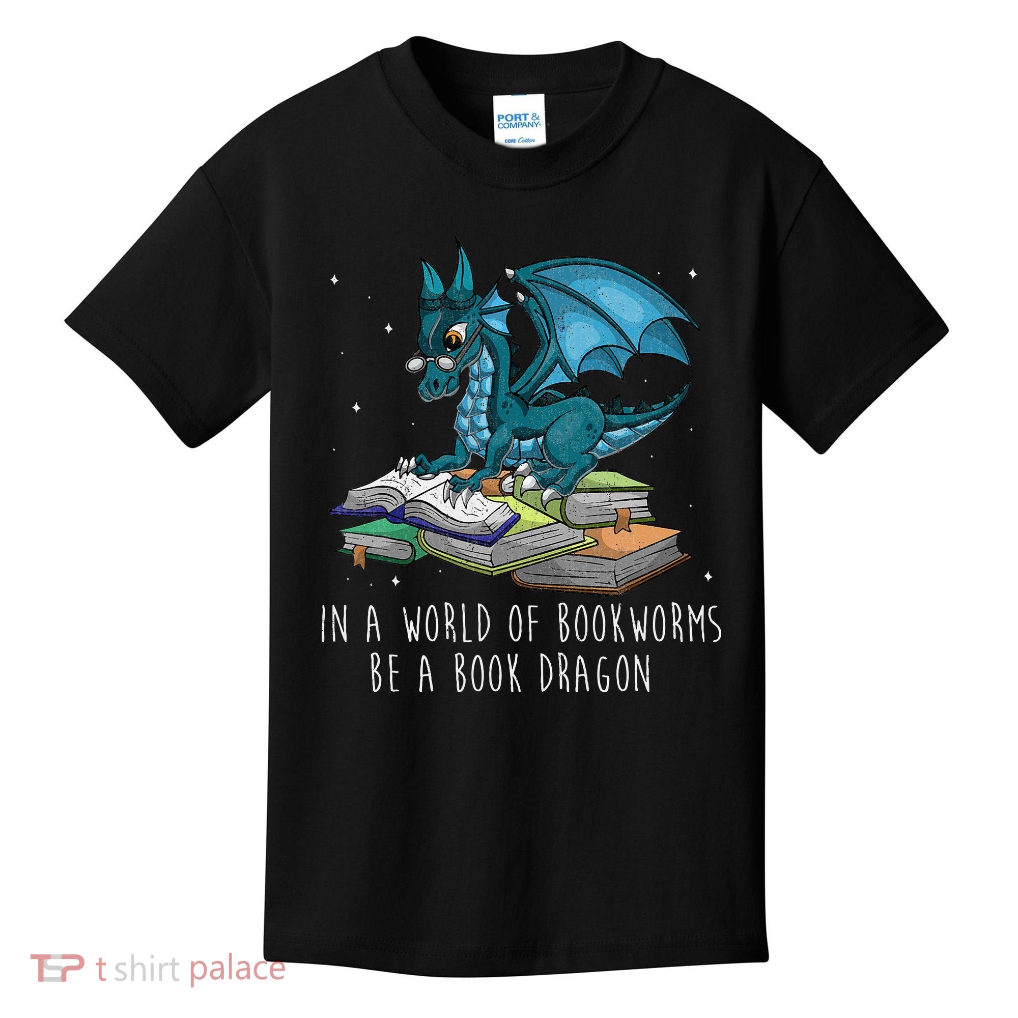 In A World Full Of Bookworms Be A Book Dragon Kids T-Shirt