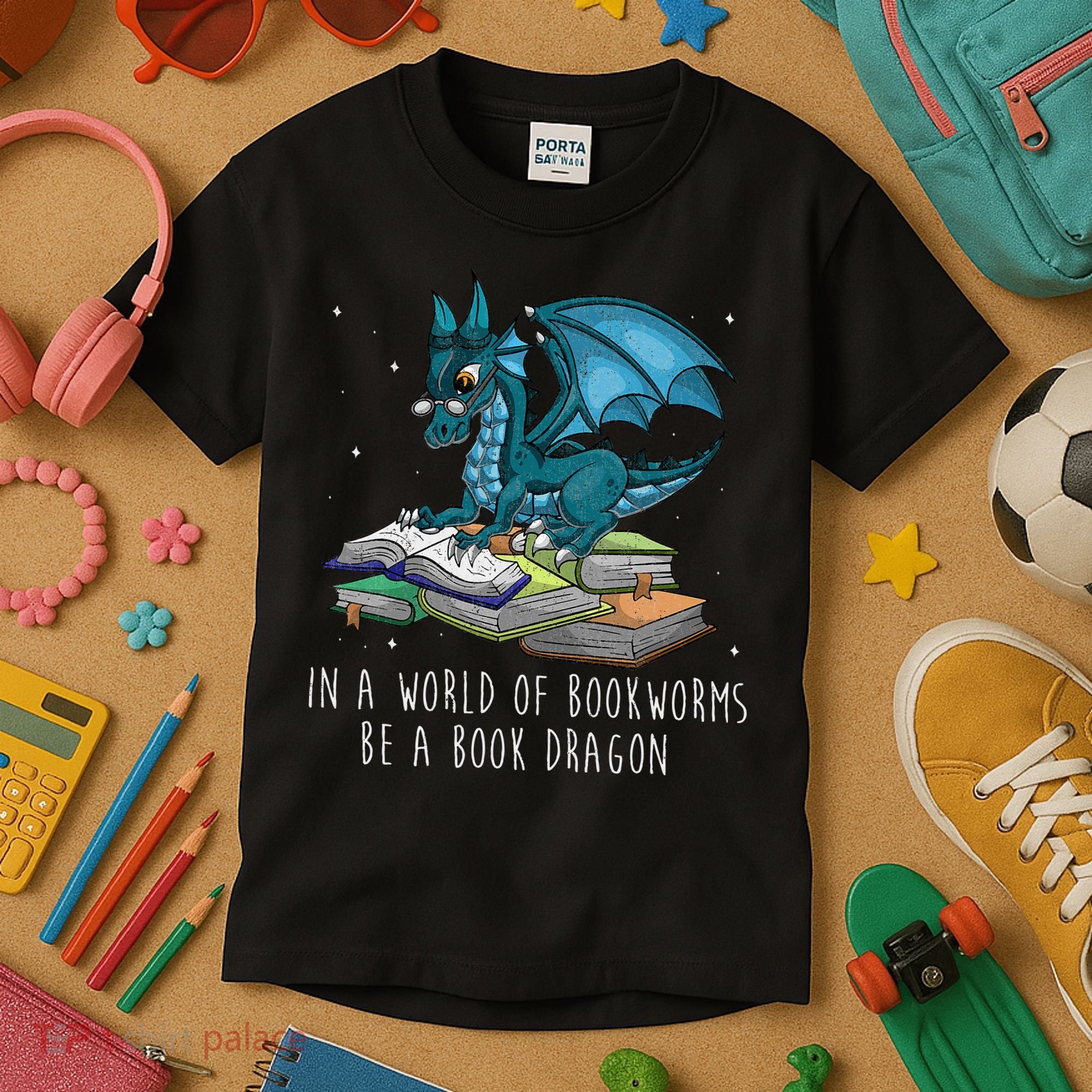 In A World Full Of Bookworms Be A Book Dragon Kids T-Shirt