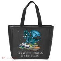 In A World Full Of Bookworms Be A Book Dragon Tote Bag thumb 0