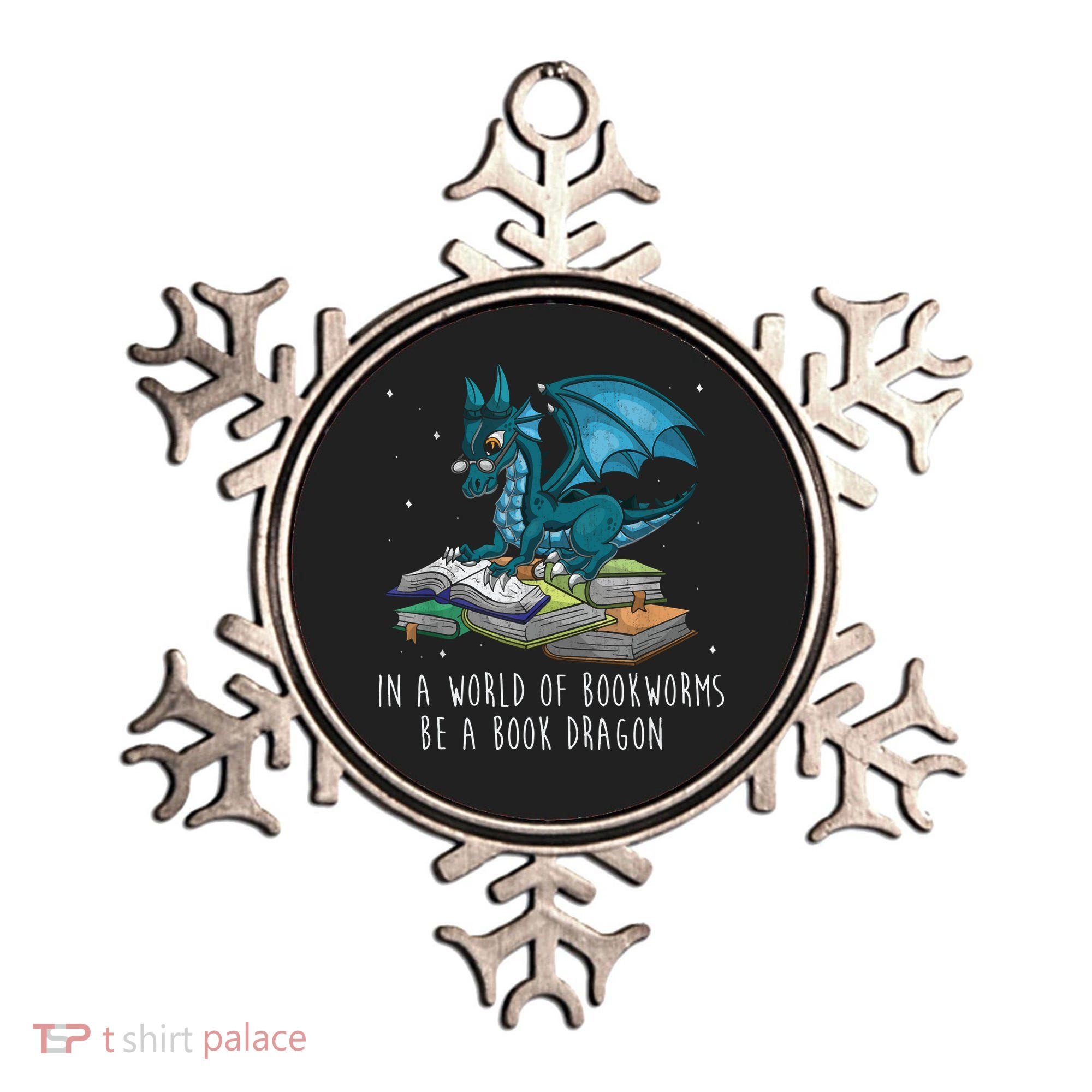 In A World Full Of Bookworms Be A Book Dragon Ornament