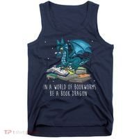 In A World Full Of Bookworms Be A Book Dragon Tank Top thumb 0