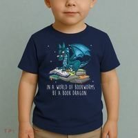 In A World Full Of Bookworms Be A Book Dragon Toddler T-Shirt thumb 2