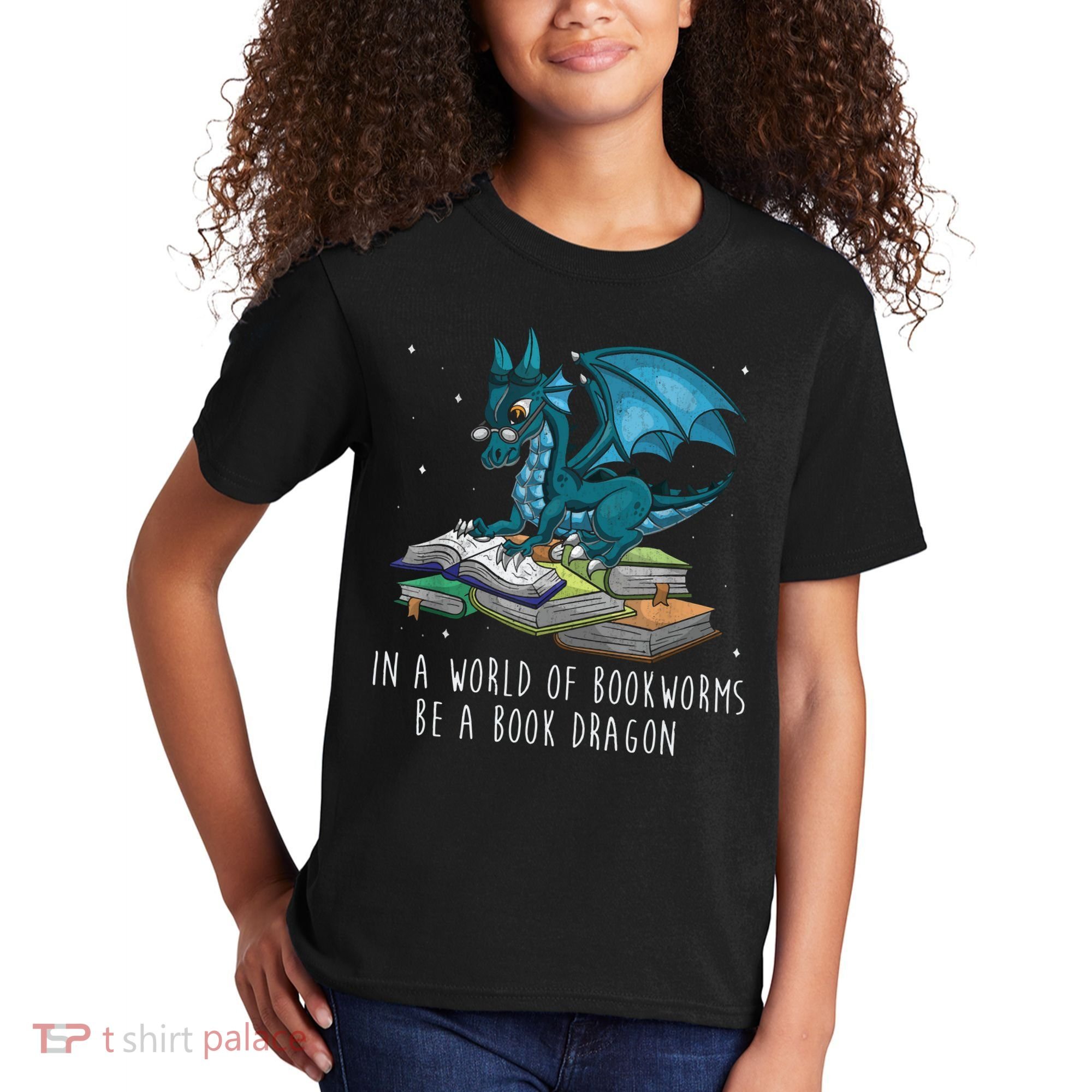 In A World Full Of Bookworms Be A Book Dragon Kids T-Shirt