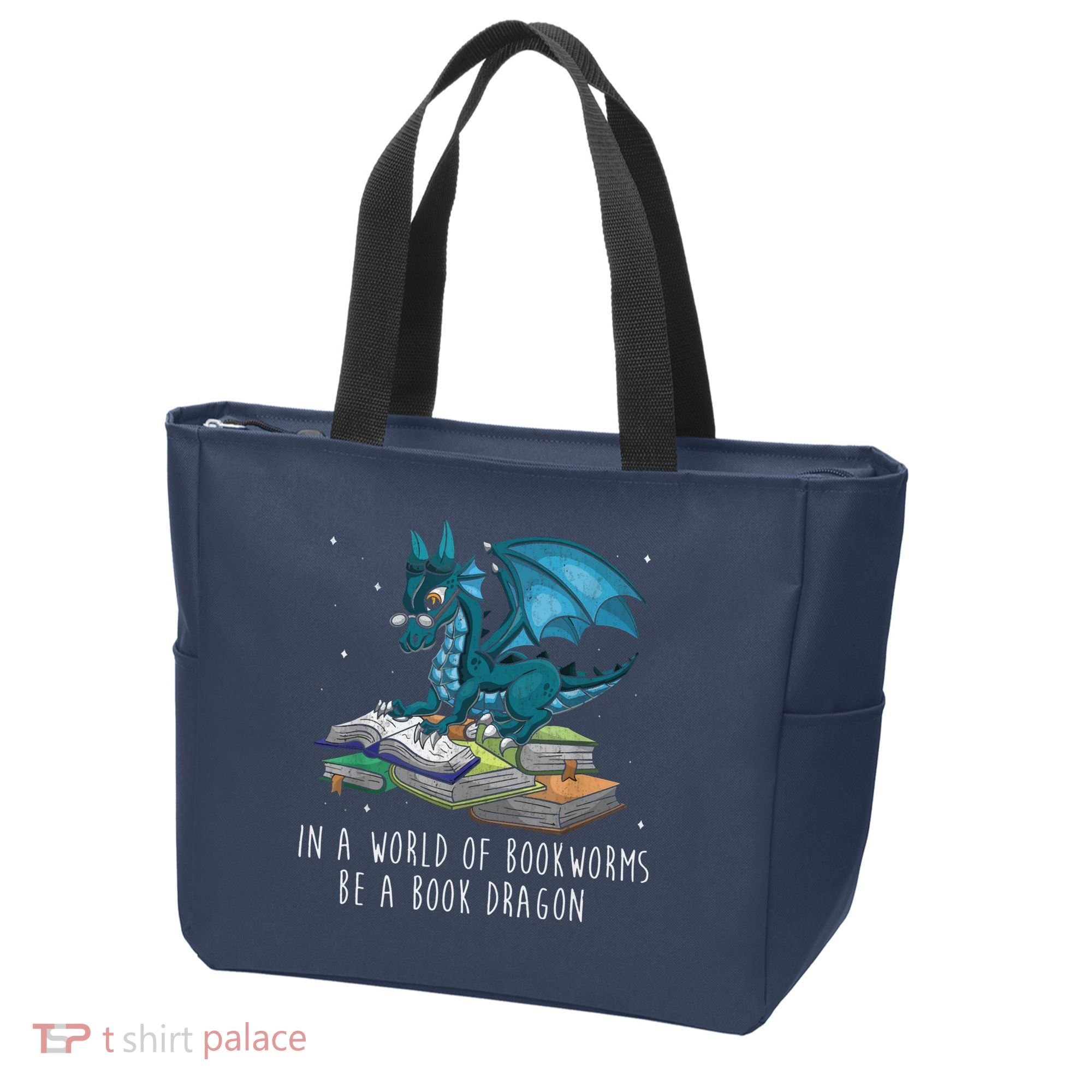 In A World Full Of Bookworms Be A Book Dragon Tote Bag