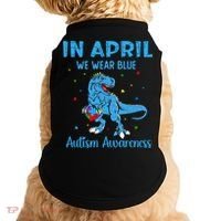 In April We Wear Blue Autism Awareness  Doggie Tank thumb 0