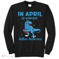 In April We Wear Blue Autism Awareness  Sweatshirt thumb 0