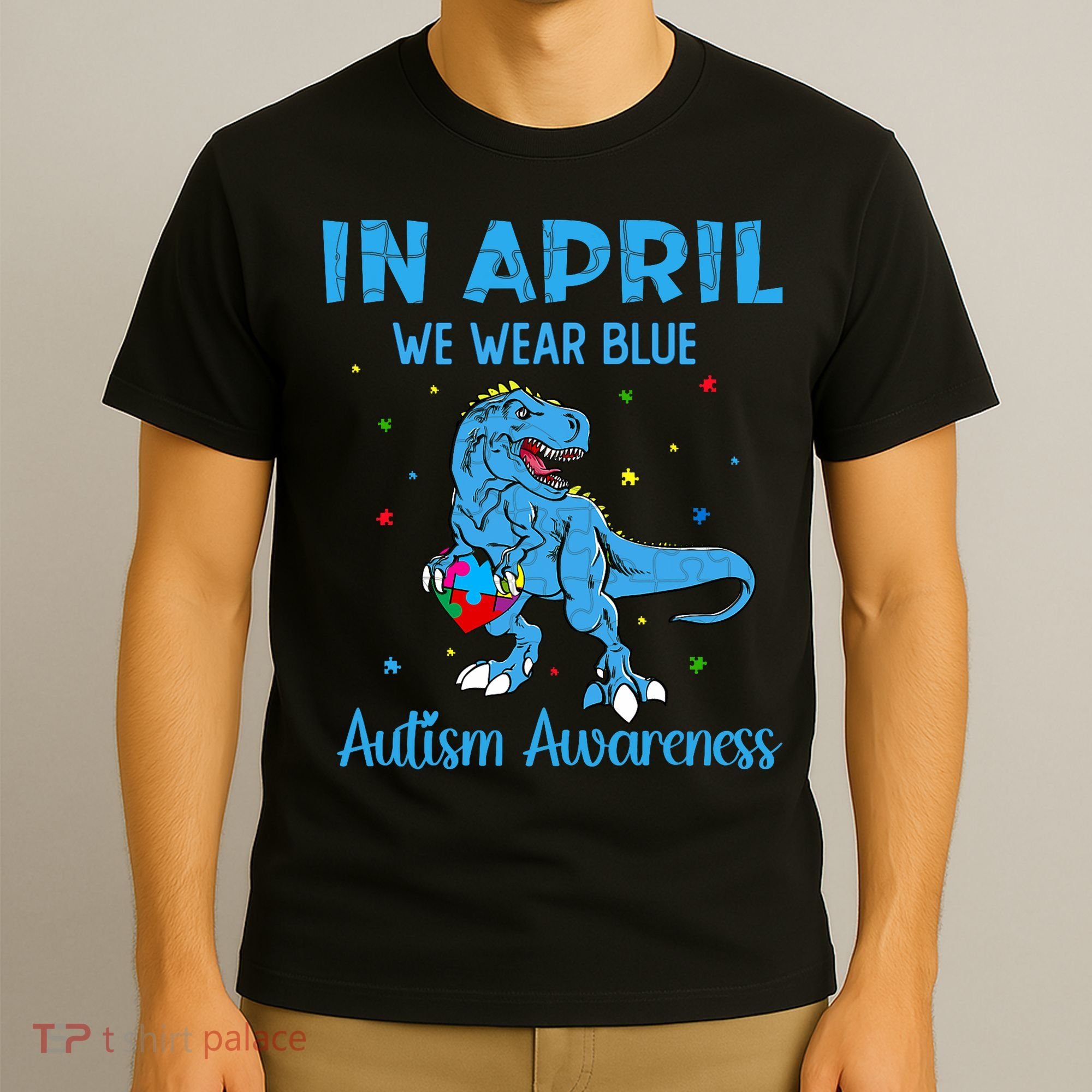 In April We Wear Blue Autism Awareness  T-Shirt