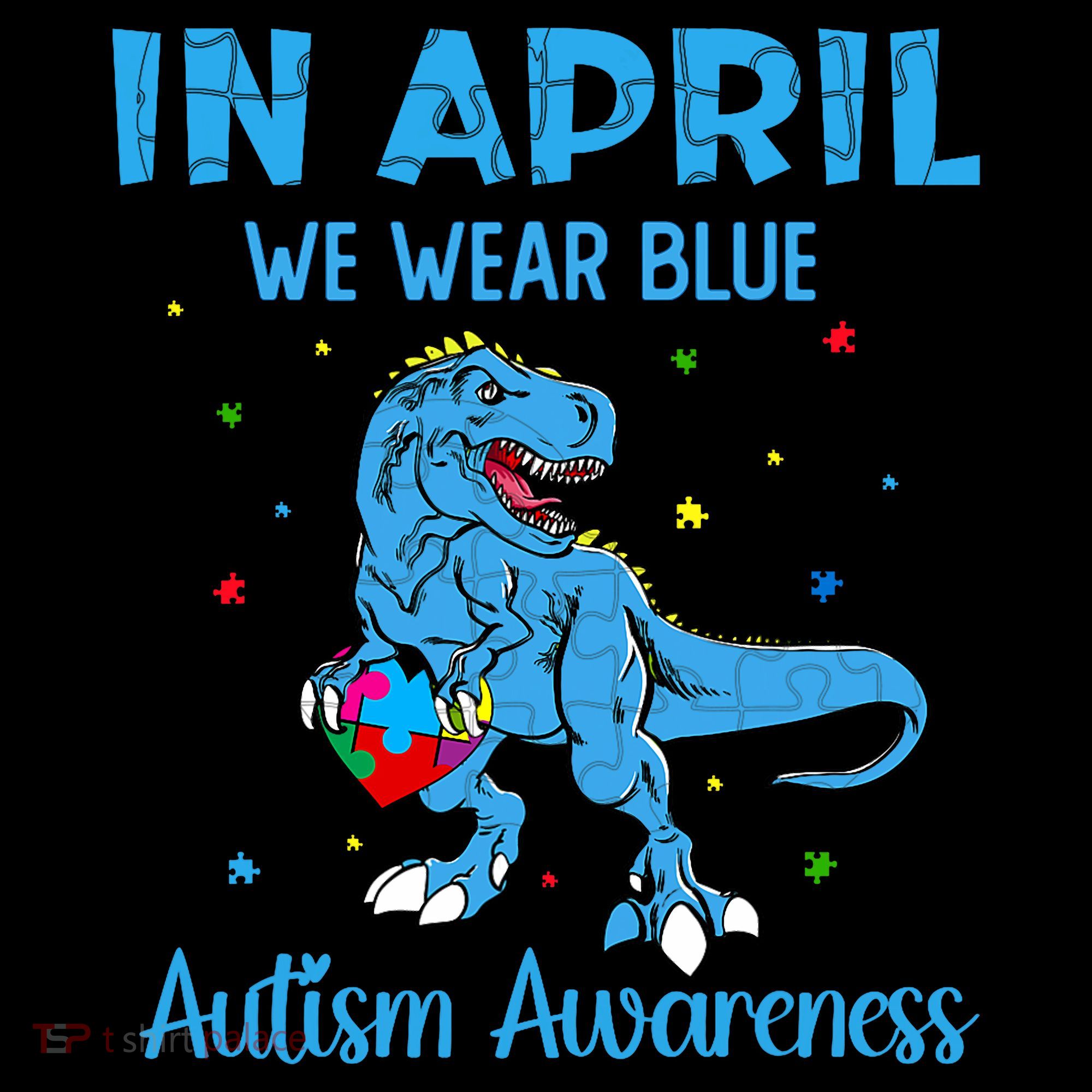 In April We Wear Blue Autism Awareness  Coffee Mug