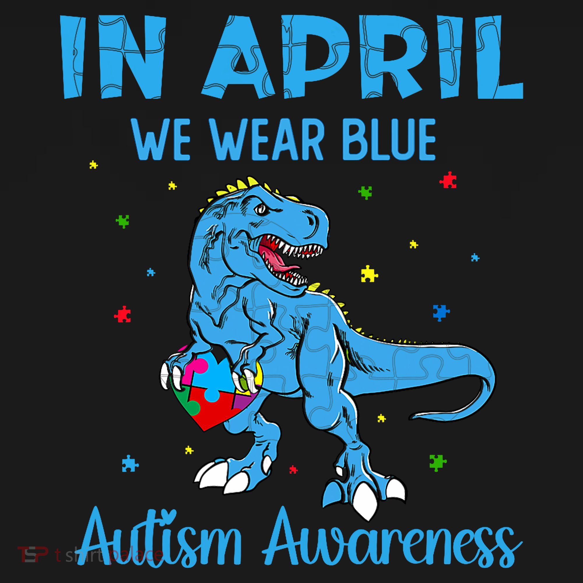 In April We Wear Blue Autism Awareness  Women's Hoodie