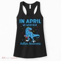 In April We Wear Blue Autism Awareness  Women's Tank Top thumb 0