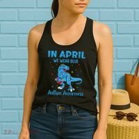 In April We Wear Blue Autism Awareness  Women's Tank Top thumb 2