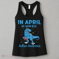 In April We Wear Blue Autism Awareness  Women's Tank Top thumb 3