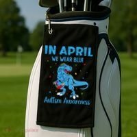 In April We Wear Blue Autism Awareness  Golf Towel thumb 2