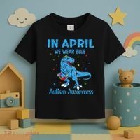 In April We Wear Blue Autism Awareness  Toddler T-Shirt thumb 3