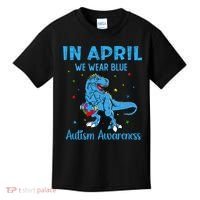 In April We Wear Blue Autism Awareness  Kids T-Shirt thumb 0