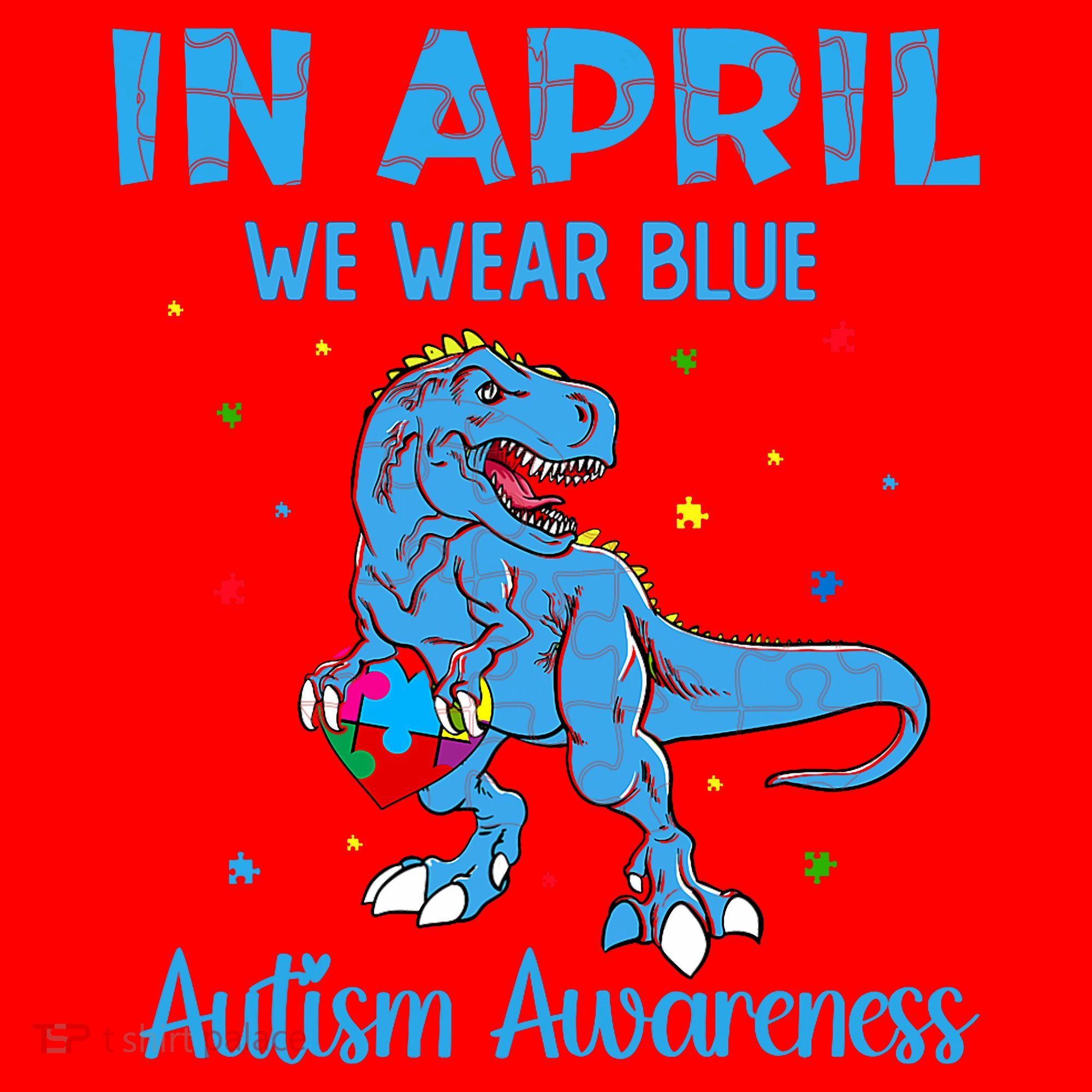 In April We Wear Blue Autism Awareness  Santa Hat