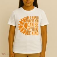 In A World Where You Can Be Anything Be Kind Sunflower Anti Bully T-Shirt thumb 4