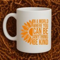 In A World Where You Can Be Anything Be Kind Sunflower Anti Bully Coffee Mug thumb 2