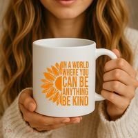 In A World Where You Can Be Anything Be Kind Sunflower Anti Bully Coffee Mug thumb 3