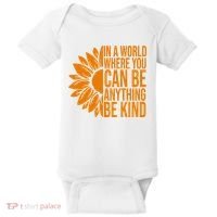 In A World Where You Can Be Anything Be Kind Sunflower Anti Bully Baby Bodysuit thumb 0