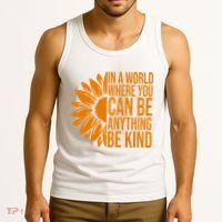 In A World Where You Can Be Anything Be Kind Sunflower Anti Bully Tank Top thumb 3