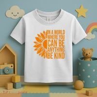 In A World Where You Can Be Anything Be Kind Sunflower Anti Bully Toddler T-Shirt thumb 3