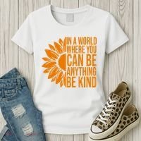 In A World Where You Can Be Anything Be Kind Sunflower Anti Bully Women's T-Shirt thumb 3