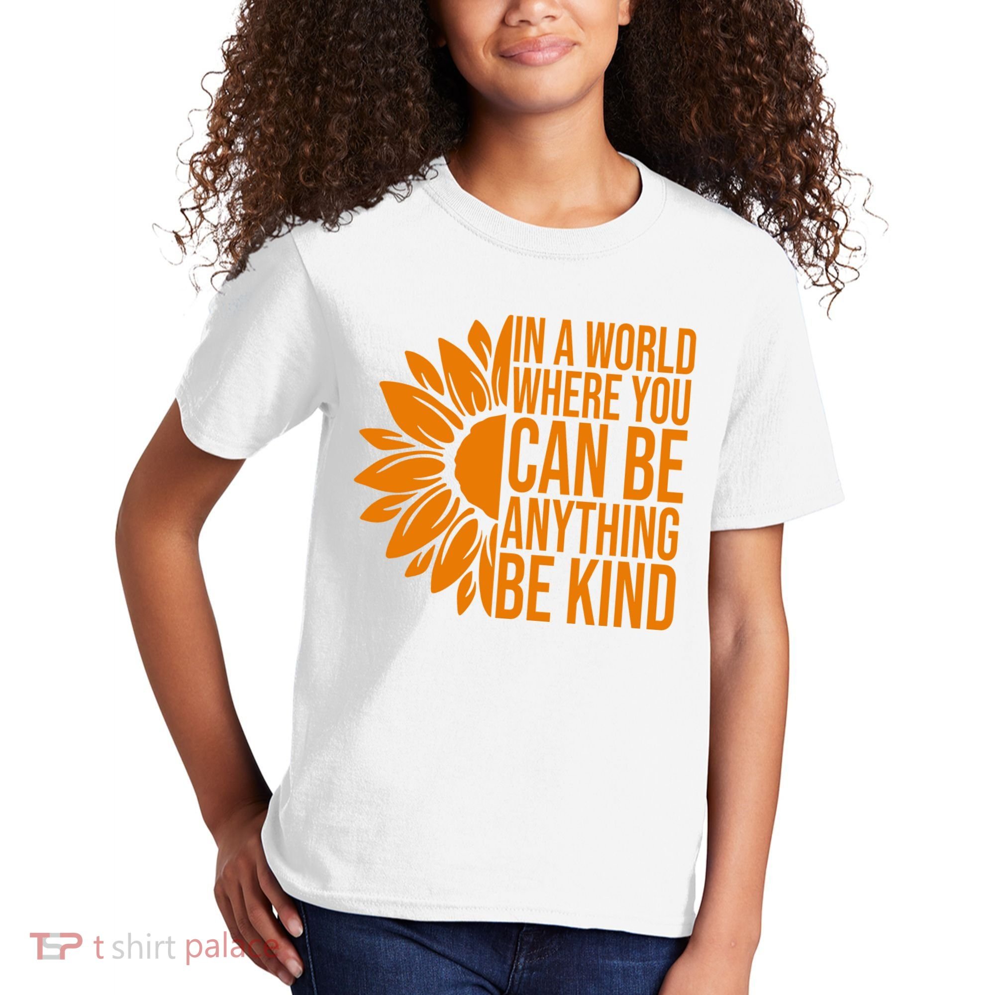 In A World Where You Can Be Anything Be Kind Sunflower Anti Bully Kids T-Shirt