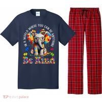 In A World Where You Can Be Anything Be Kind Autism Elephant Pajama Set thumb 0