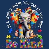 In A World Where You Can Be Anything Be Kind Autism Elephant Mousepad thumb 1