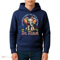In A World Where You Can Be Anything Be Kind Autism Elephant Kids Hoodie thumb 4