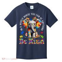 In A World Where You Can Be Anything Be Kind Autism Elephant Kids T-Shirt thumb 0