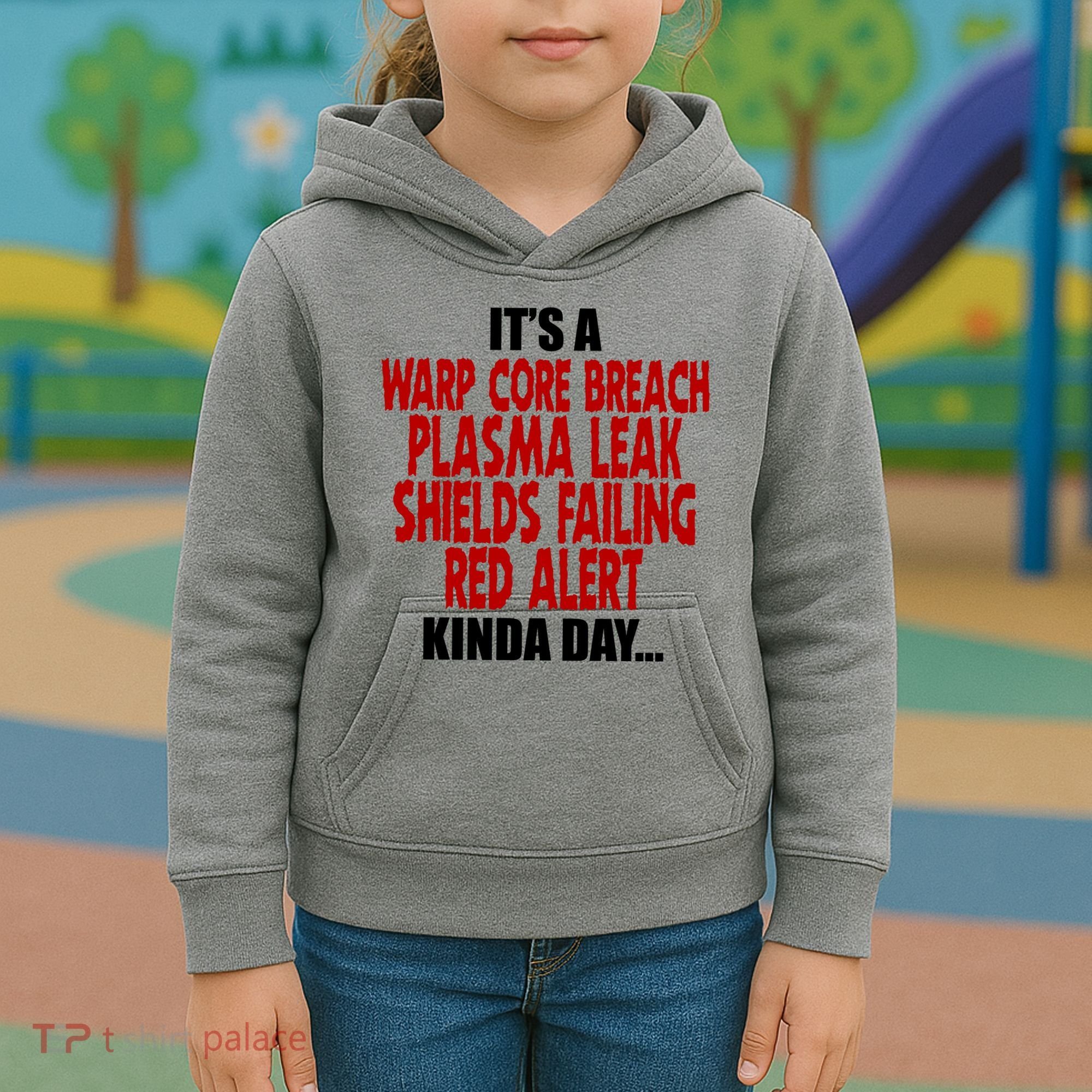 It's A Warp Core Plasma Leak Shield Funny Meme Kids Hoodie
