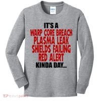 It's A Warp Core Plasma Leak Shield Funny Meme Kids Long Sleeve Shirt thumb 0