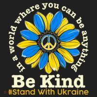 In A World Where You Can Be Anything Be Kind # Stand With Ukraine Beanie thumb 2