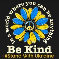 In A World Where You Can Be Anything Be Kind # Stand With Ukraine Women's Hoodie thumb 2