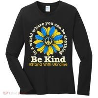 In A World Where You Can Be Anything Be Kind # Stand With Ukraine Women's Long Sleeve Shirt thumb 0
