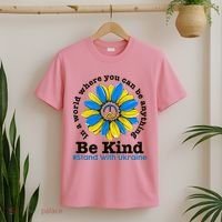 In A World Where You Can Be Anything Be Kind # Stand With Ukraine T-Shirt thumb 2
