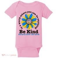 In A World Where You Can Be Anything Be Kind # Stand With Ukraine Baby Bodysuit thumb 0