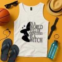 In A World Full Of Princesses Be A Witch Halloween Tank Top thumb 4