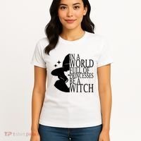 In A World Full Of Princesses Be A Witch Halloween Women's T-Shirt thumb 4
