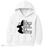 In A World Full Of Princesses Be A Witch Halloween Kids Hoodie thumb 0