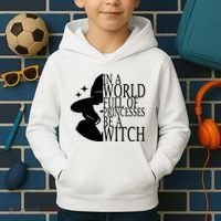 In A World Full Of Princesses Be A Witch Halloween Kids Hoodie thumb 2