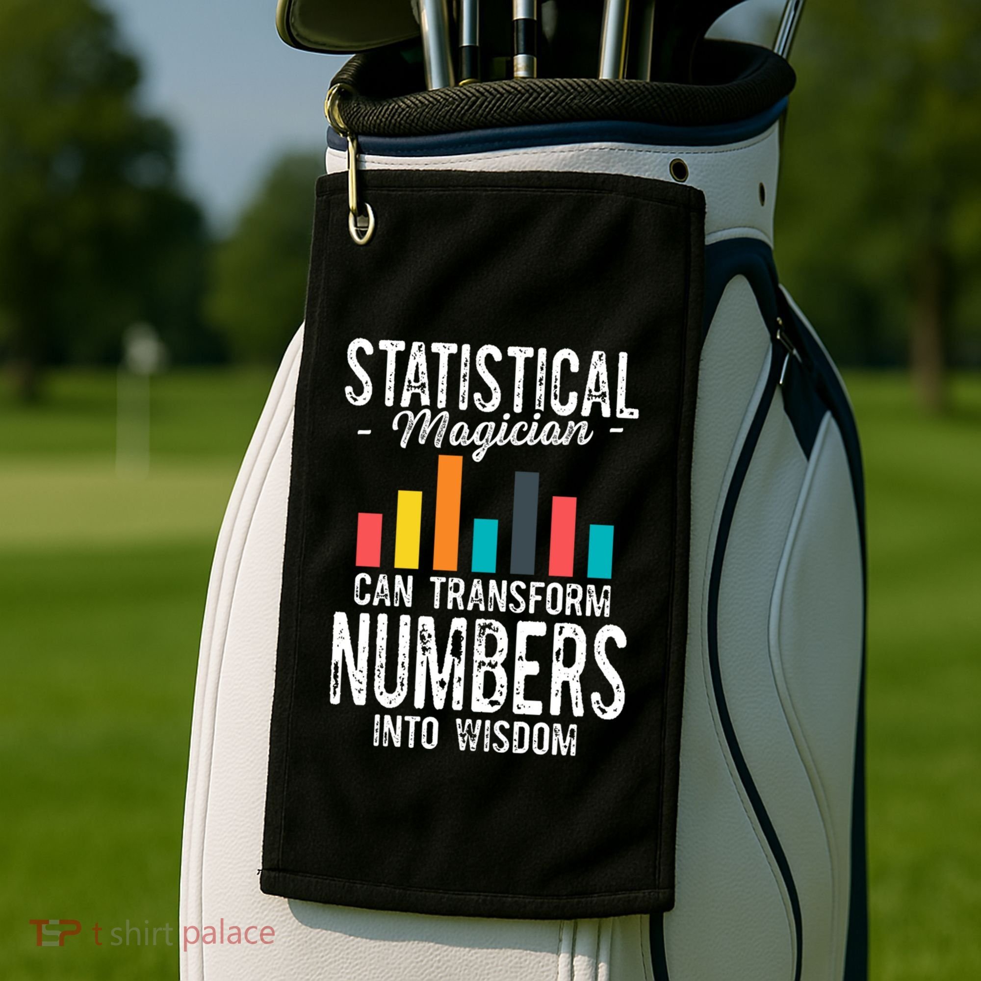 In A World Full Of Data Math Science Statistics Teacher Gift Golf Towel