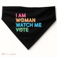 I Am Woman Watch Me Vote USA-Made Doggie Bandana thumb 0